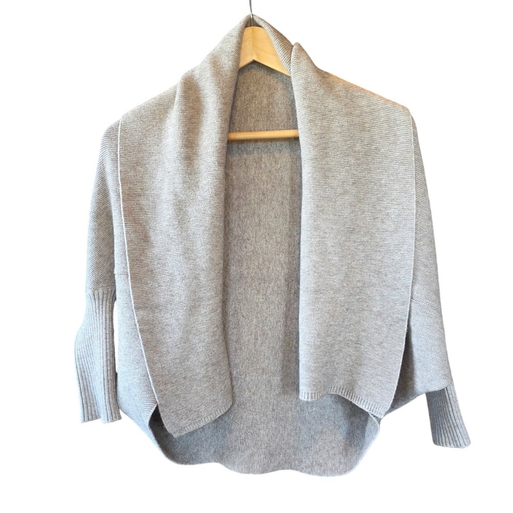 Chickwish Open Front Batwing Sleeve Knit Cape‎ in Taupe